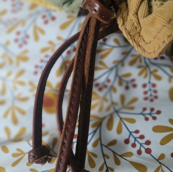 LUCKY patchwork corded leather trimmed hobo purse bag - Picture 4 of 12